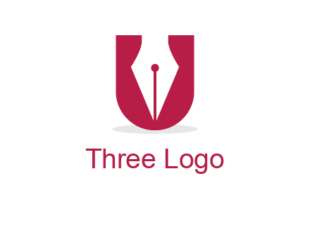 letter U incorporated with pen logo