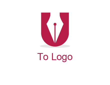 letter U incorporated with pen logo