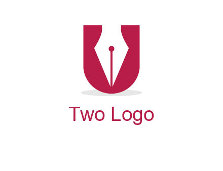 letter U incorporated with pen logo