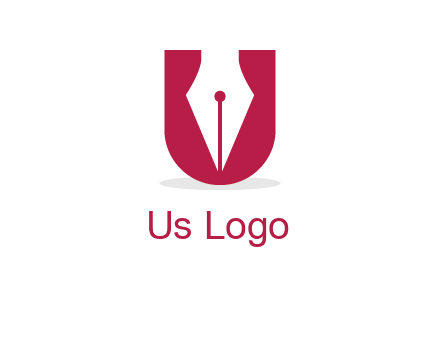 letter U incorporated with pen logo