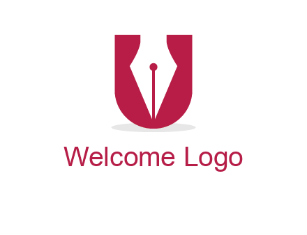 letter U incorporated with pen logo