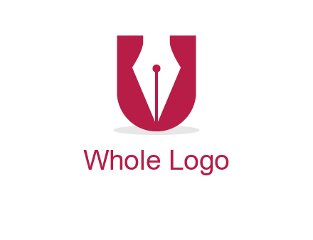 letter U incorporated with pen logo