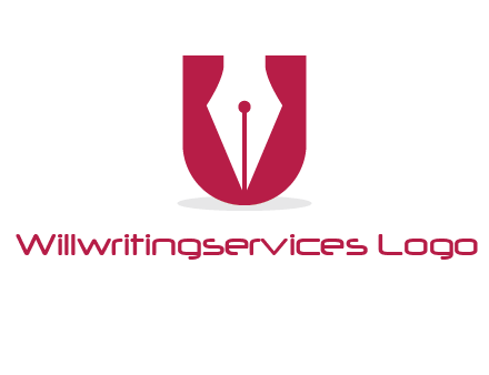 letter U incorporated with pen logo