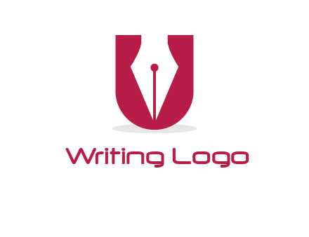 letter U incorporated with pen logo