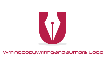 letter U incorporated with pen logo