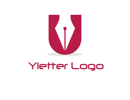 letter U incorporated with pen logo