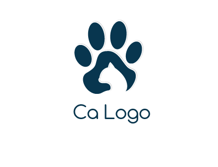 cat inside paw print logo
