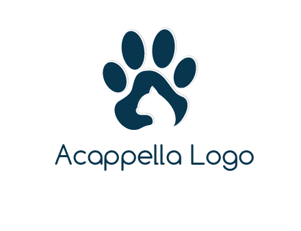 cat inside paw print logo