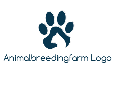 cat inside paw print logo