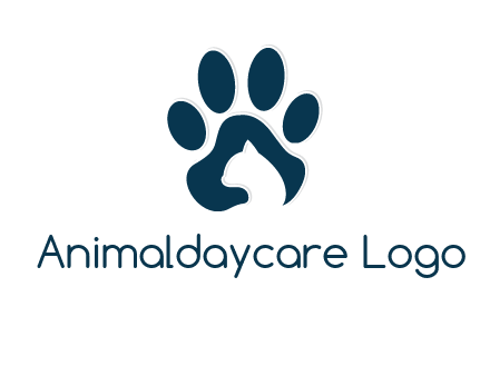 cat inside paw print logo