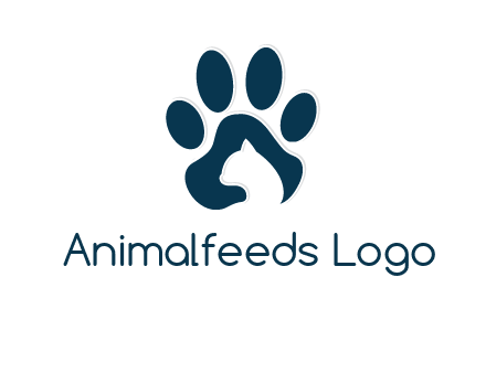 cat inside paw print logo