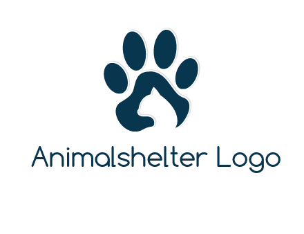 cat inside paw print logo