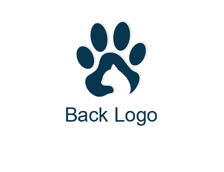 cat inside paw print logo