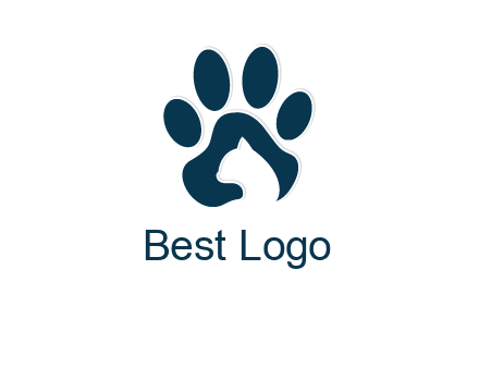 cat inside paw print logo