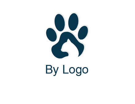 cat inside paw print logo
