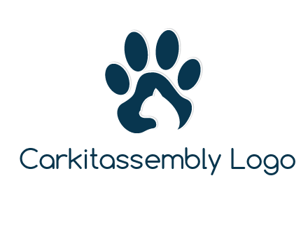 cat inside paw print logo