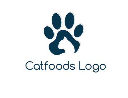 cat inside paw print logo