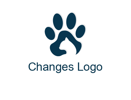 cat inside paw print logo