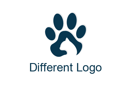 cat inside paw print logo