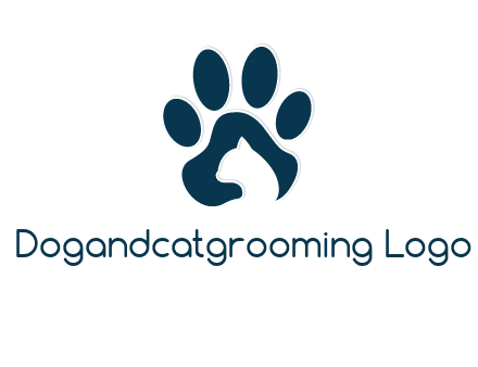 cat inside paw print logo