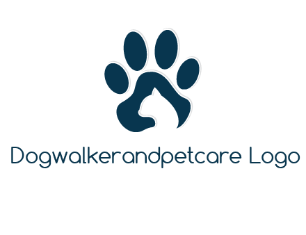 cat inside paw print logo