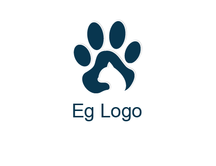 cat inside paw print logo
