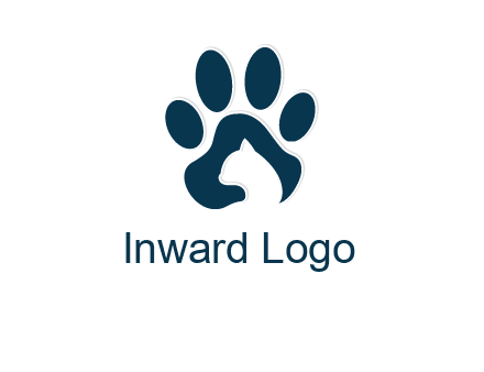 cat inside paw print logo