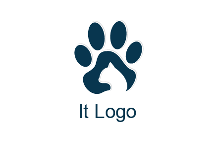 cat inside paw print logo