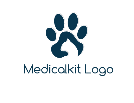 cat inside paw print logo