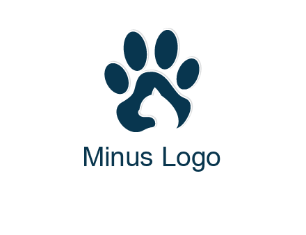 cat inside paw print logo