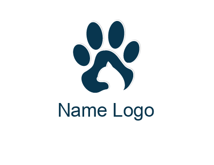 cat inside paw print logo