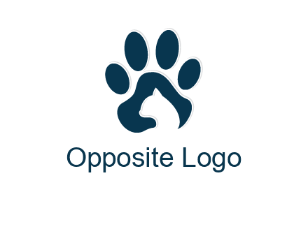 cat inside paw print logo