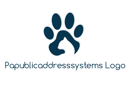 cat inside paw print logo