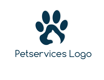 cat inside paw print logo