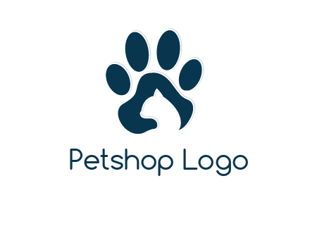 cat inside paw print logo