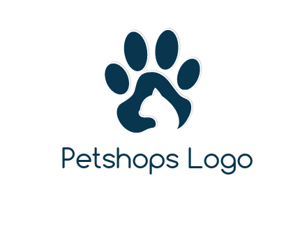 cat inside paw print logo