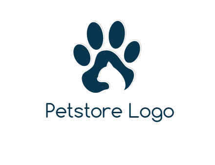 cat inside paw print logo