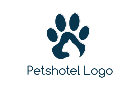 cat inside paw print logo