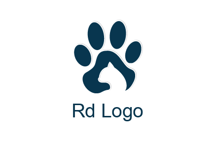 cat inside paw print logo