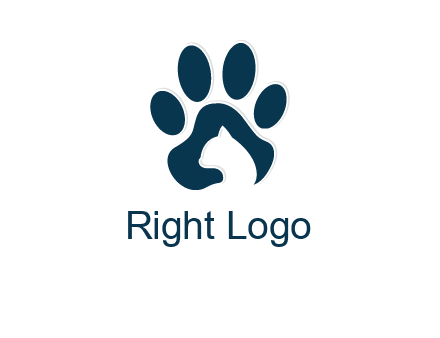 cat inside paw print logo