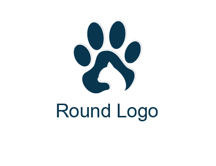 cat inside paw print logo
