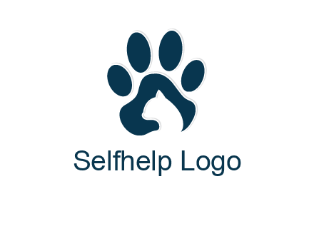 cat inside paw print logo