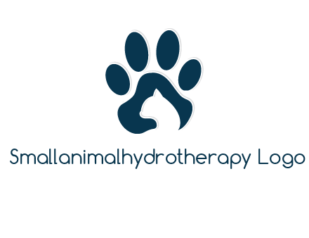 cat inside paw print logo