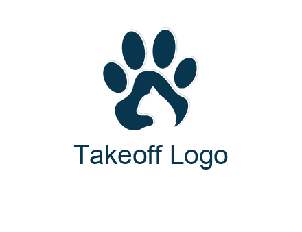 cat inside paw print logo