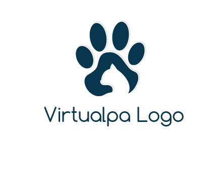 cat inside paw print logo