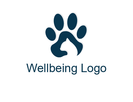 cat inside paw print logo