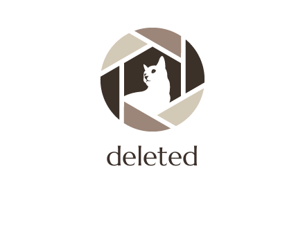 cat inside camera shutter logo