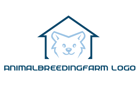 dog face inside house logo