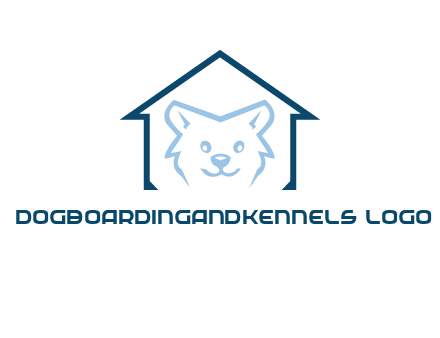 dog face inside house logo