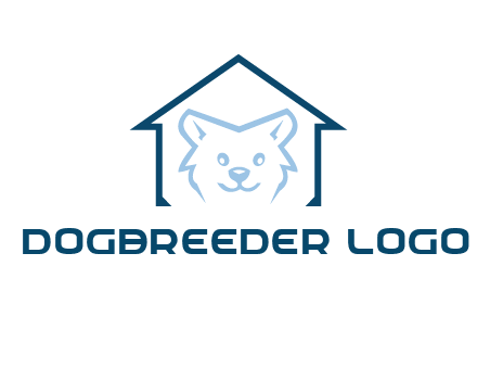 dog face inside house logo